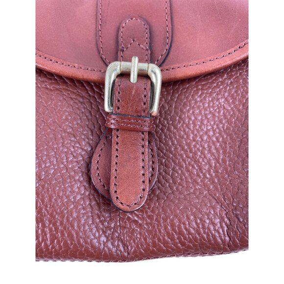 Vintage Liz Claiborne Brown Leather Crossbody Bag Buckle & Adjustable Strap - Picture 4 of 16